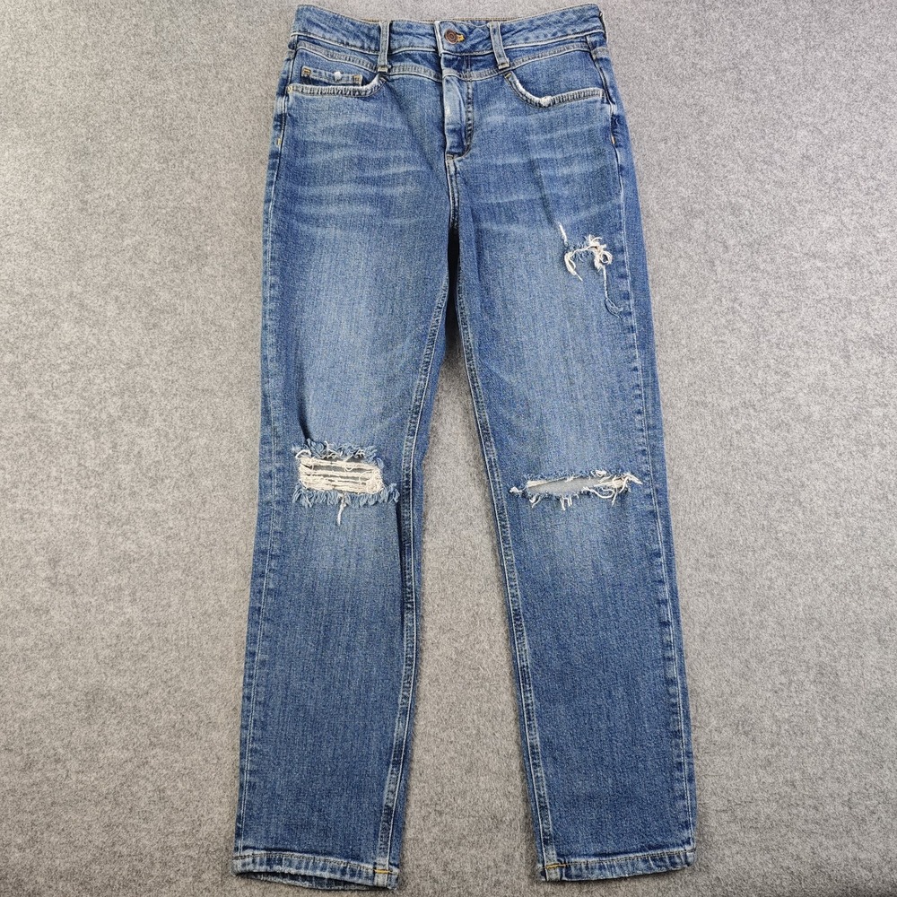 Pilcro Anthropologie Jeans Women's 28x27 Blue Distressed High Rise Straight